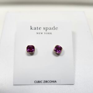 NWT Kate Spade Gold-Tone Pink Bubbly Bezel Stud Earrings